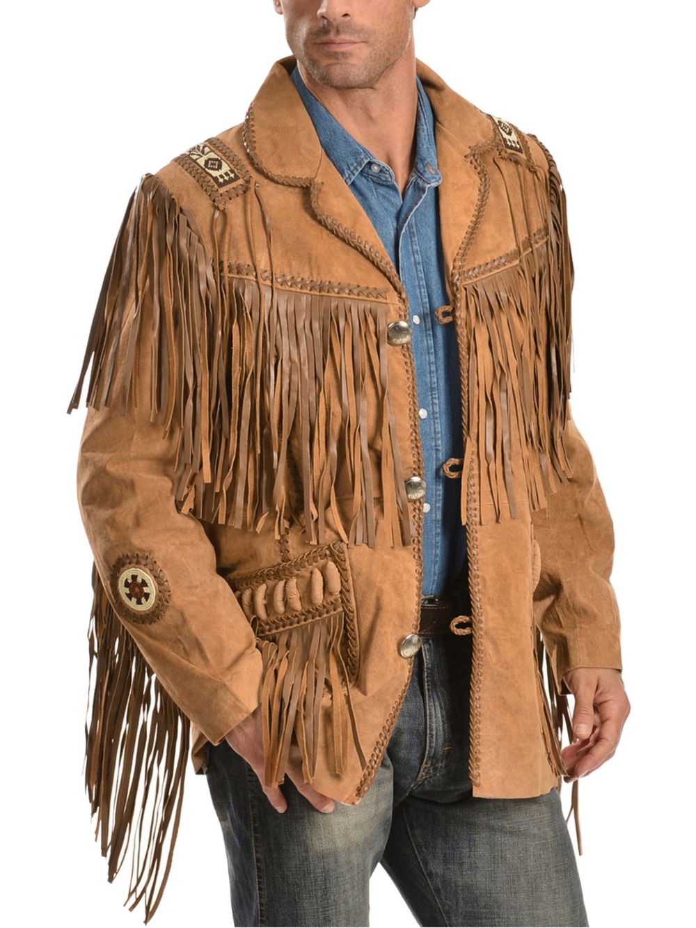 Scully Fringed Suede Leather Coat- Size 42